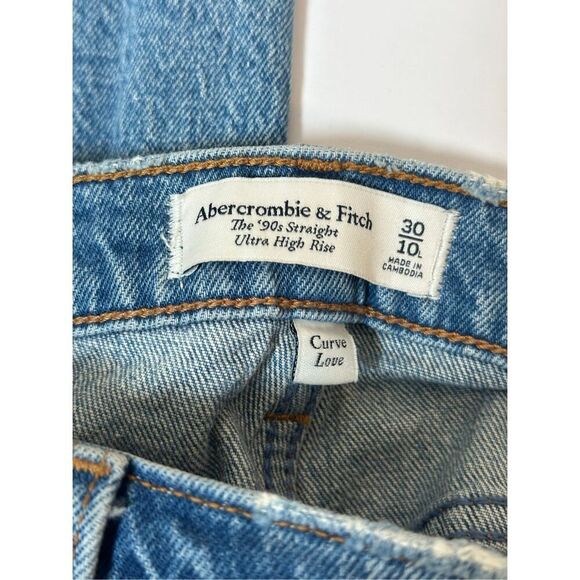 Abercrombie & Fitch Curve Love The '90s Straight Ultra High Rise 30/10  Long - Picture 6 of 6